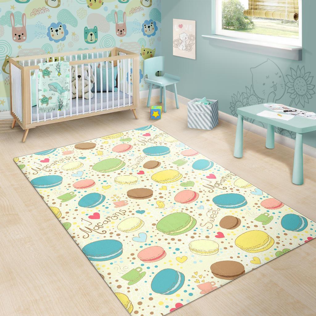 Macaron Sweet Pattern Print Floor Mat-grizzshop