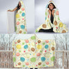 Macaron Sweet Pattern Print Hooded Blanket-grizzshop