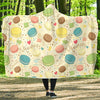 Macaron Sweet Pattern Print Hooded Blanket-grizzshop