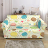 Macaron Sweet Pattern Print Loveseat Cover-grizzshop