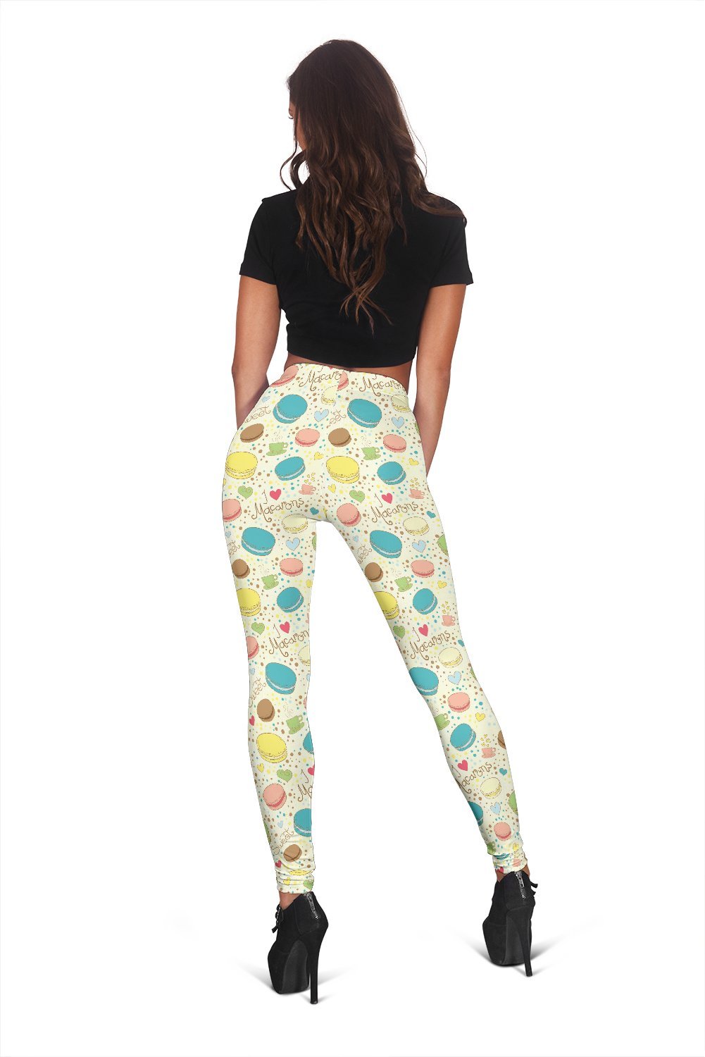 Macaron Sweet Pattern Print Women Leggings-grizzshop