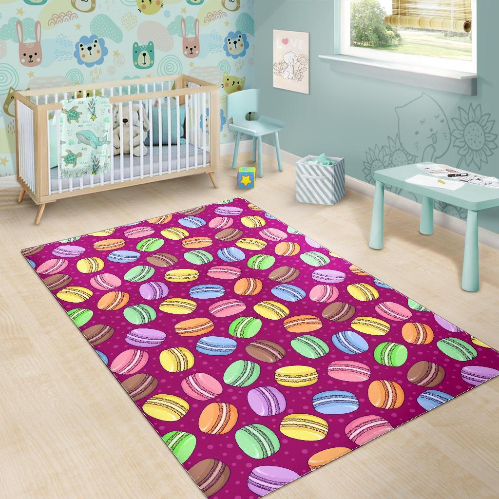 Macaron Sweet Print Pattern Floor Mat-grizzshop