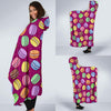 Macaron Sweet Print Pattern Hooded Blanket-grizzshop