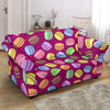 Macaron Sweet Print Pattern Loveseat Cover-grizzshop