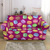 Macaron Sweet Print Pattern Loveseat Cover-grizzshop