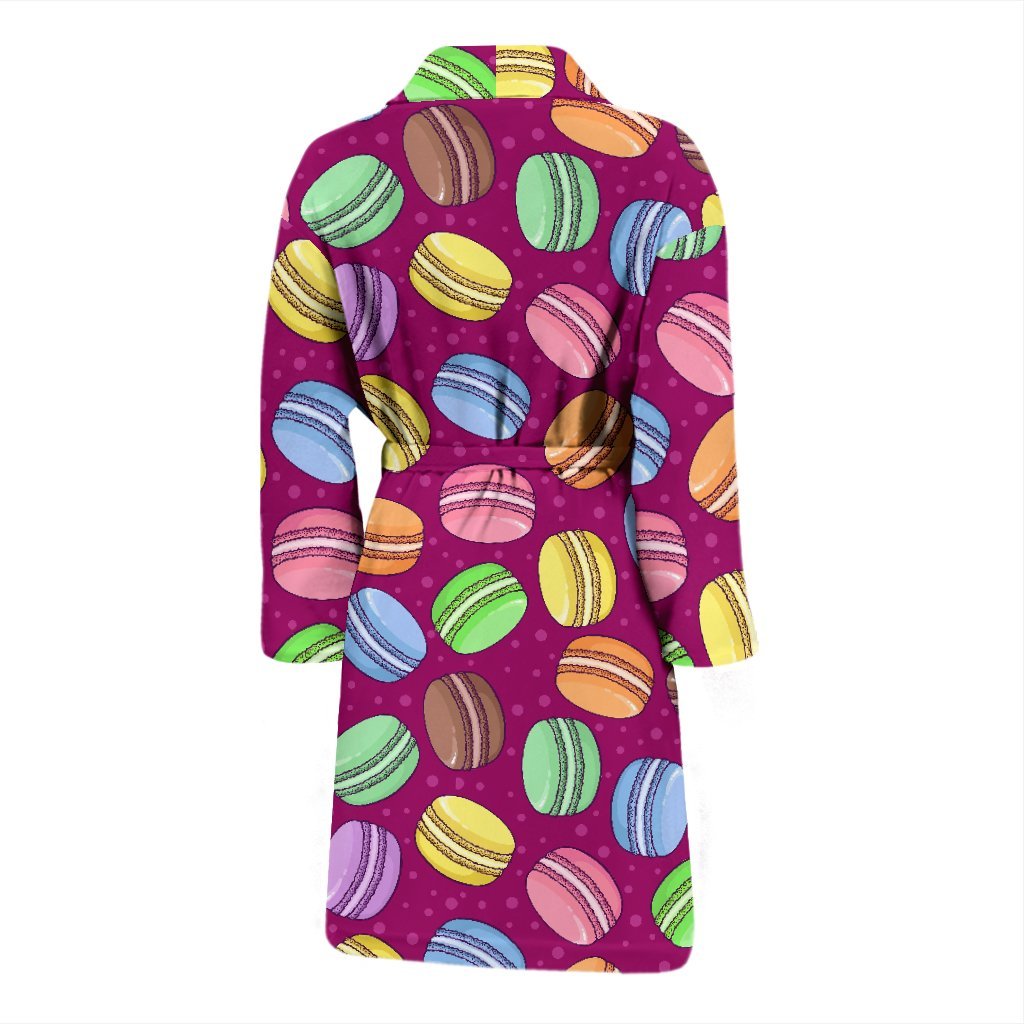 Macaron Sweet Print Pattern Men Long Robe-grizzshop