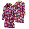 Macaron Sweet Print Pattern Men Long Robe-grizzshop