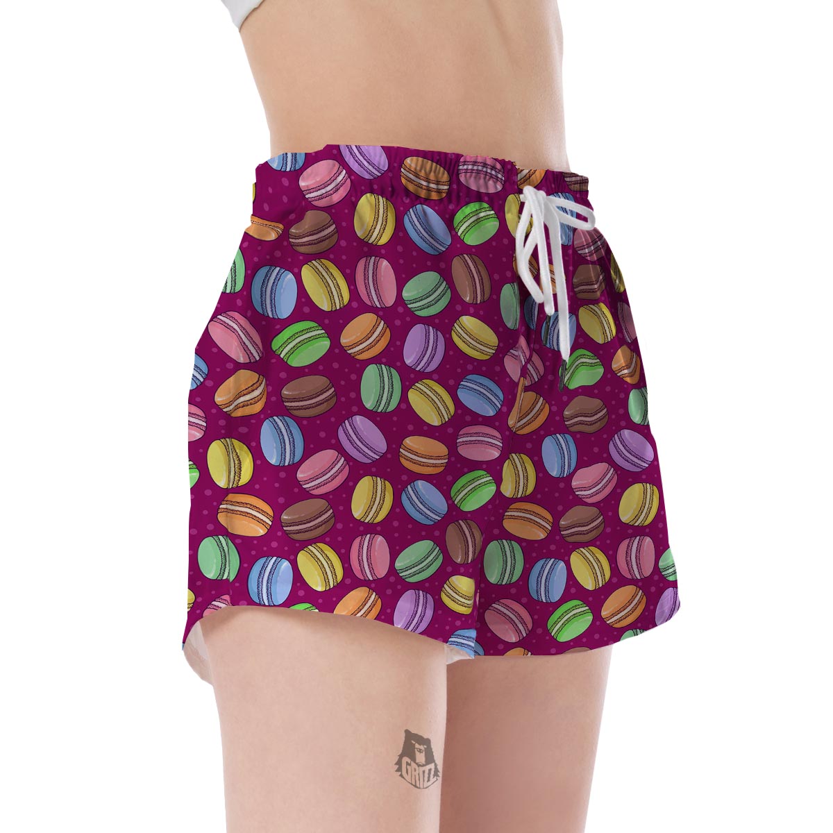 Macaron Sweet Print Pattern Women's Shorts-grizzshop