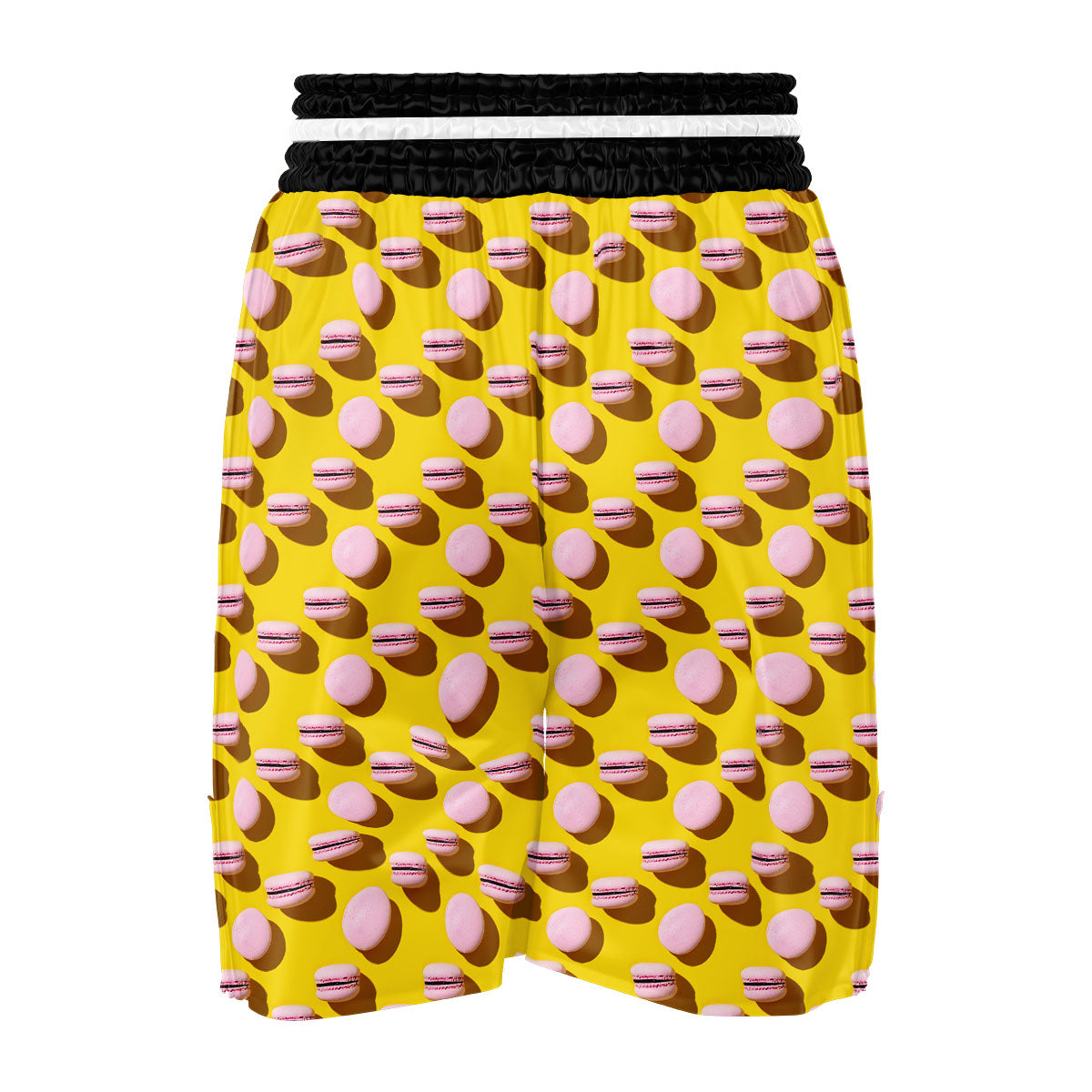 Macaron Yellow And Pink Print Pattern Boxing Shorts-grizzshop