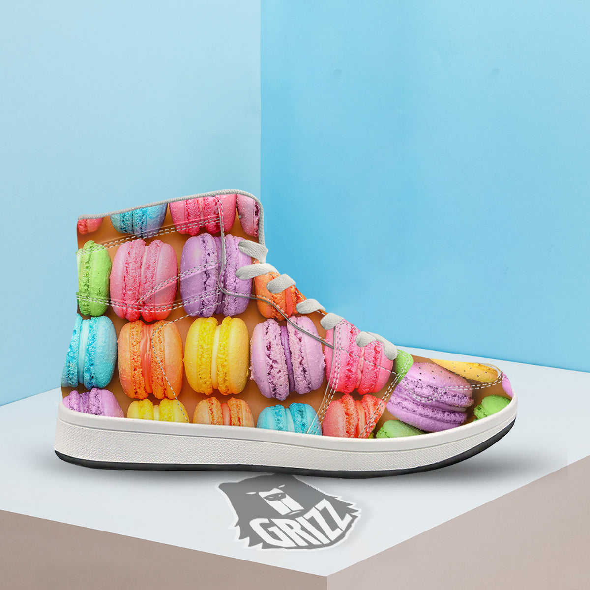 Macarons Colorful Print High Top Sneakers-grizzshop