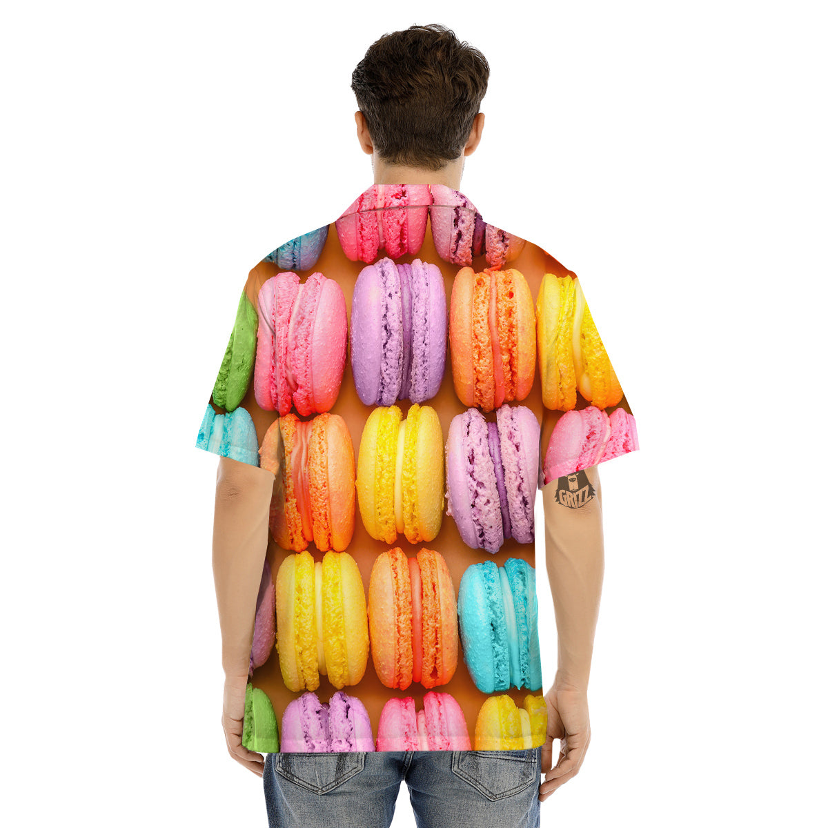 Macarons Colorful Print Men's Hawaiian Shirt-grizzshop