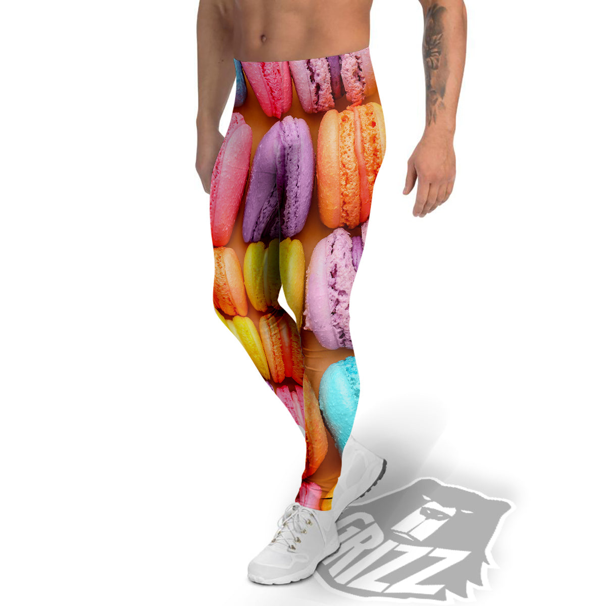 Macarons Colorful Print Men's Leggings-grizzshop