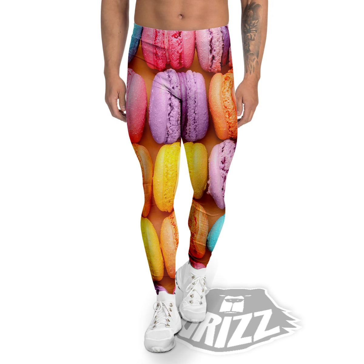 Macarons Colorful Print Men's Leggings-grizzshop