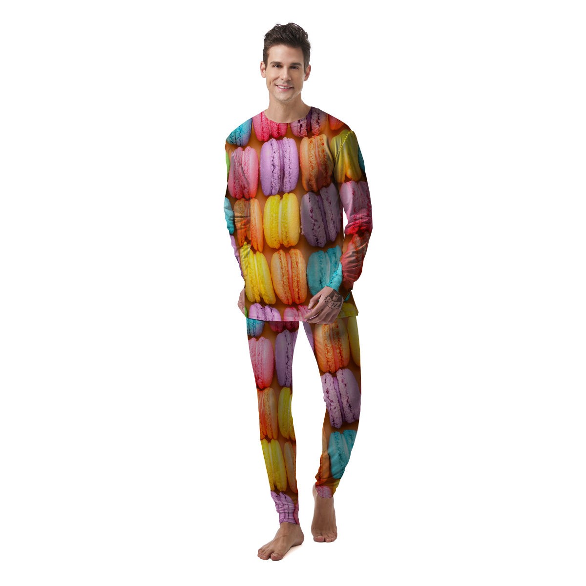 Macarons Colorful Print Men's Pajamas-grizzshop