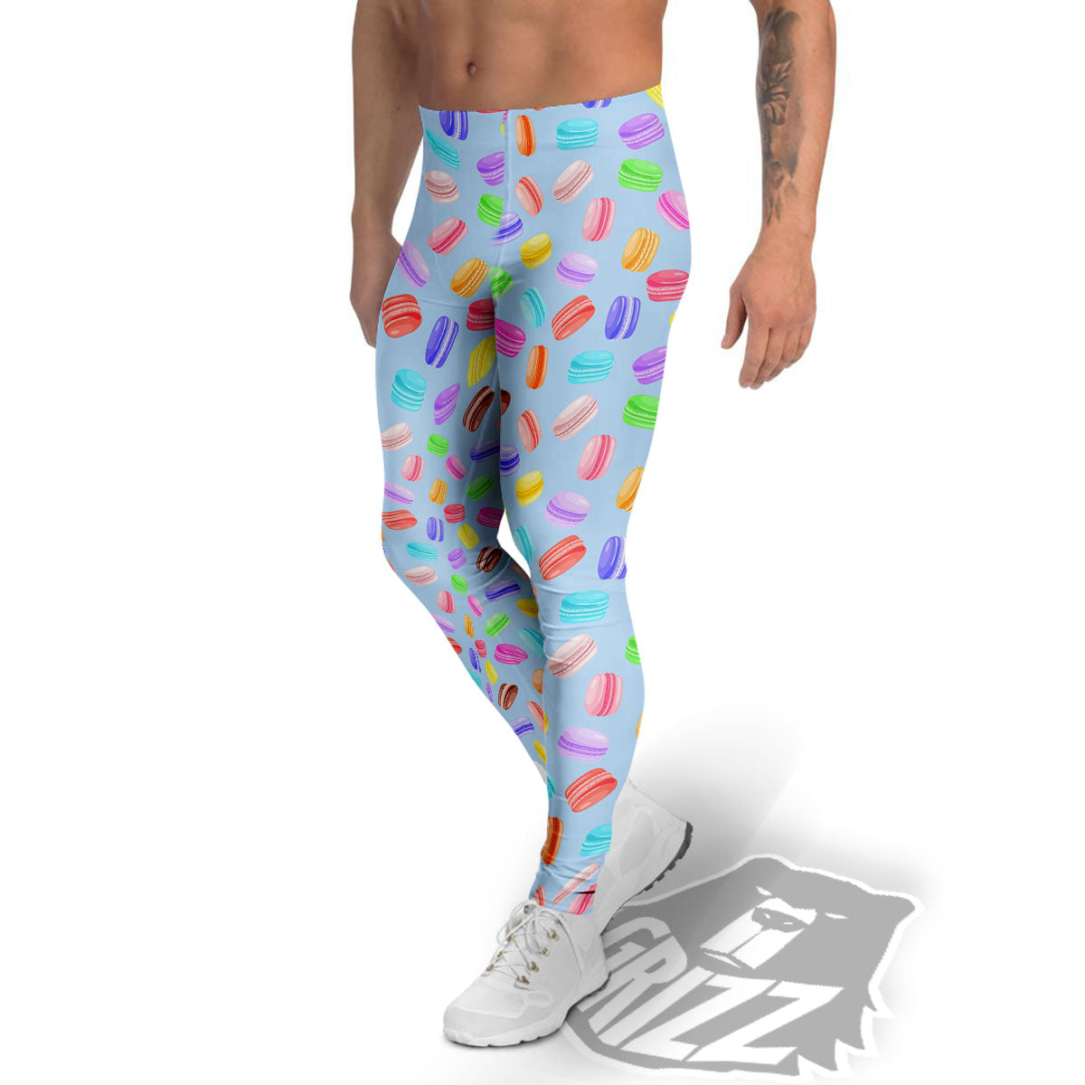 Macarons Colorful Print Pattern Men's Leggings-grizzshop