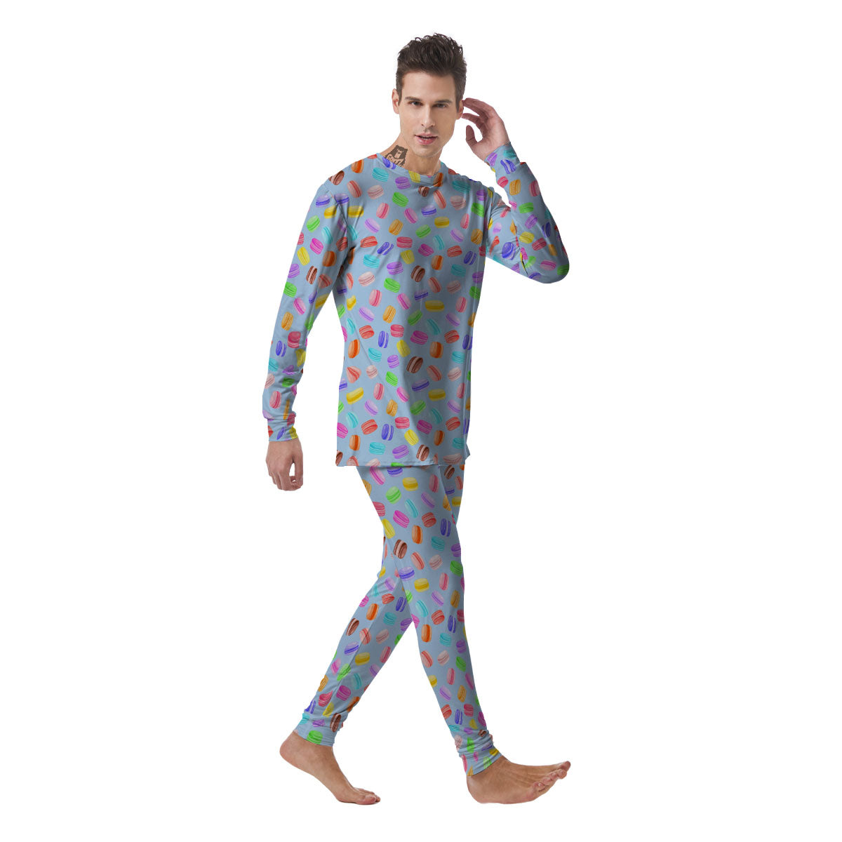 Macarons Colorful Print Pattern Men's Pajamas-grizzshop