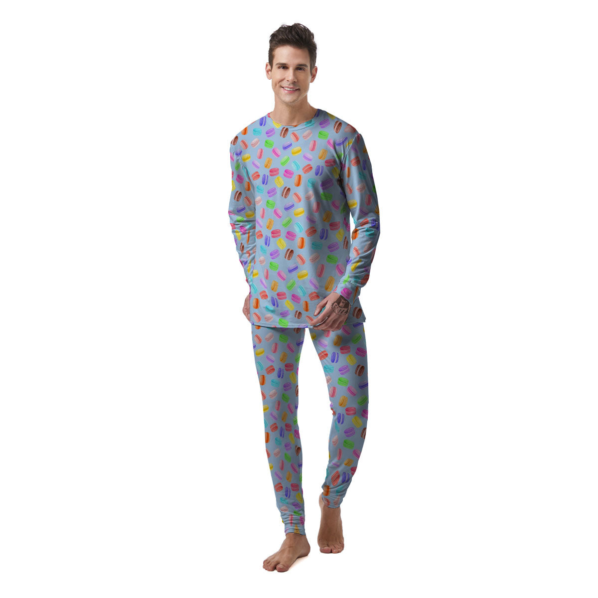 Macarons Colorful Print Pattern Men's Pajamas-grizzshop