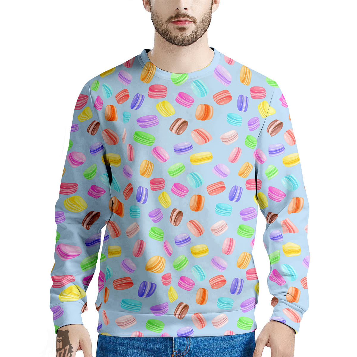 Macarons Colorful Print Pattern Men's Sweatshirt-grizzshop