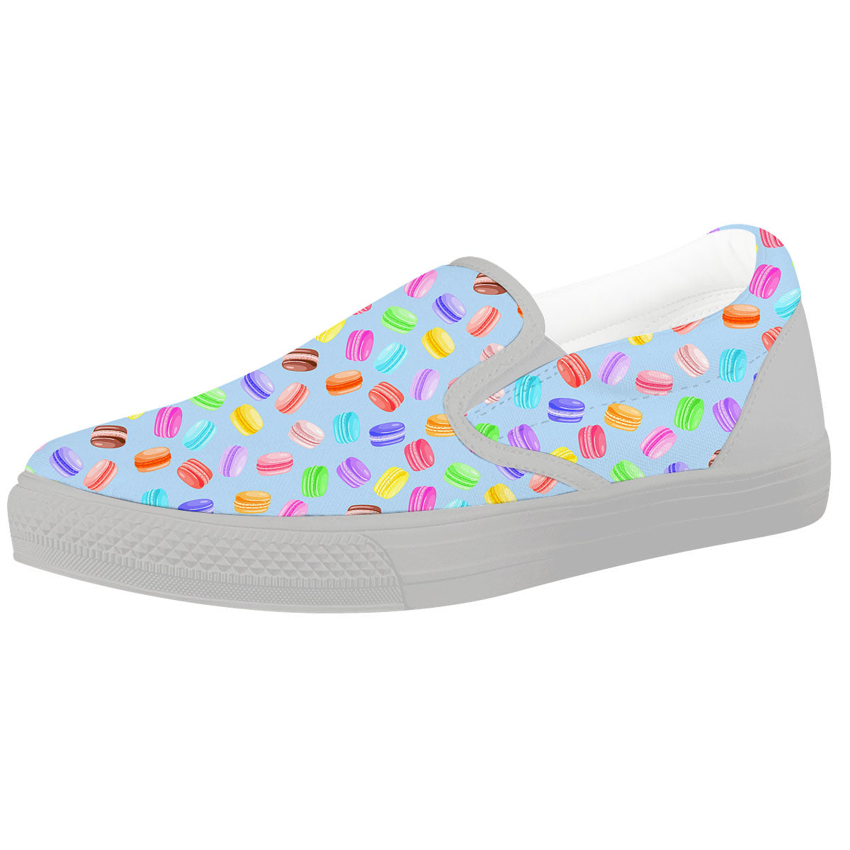 Macarons Colorful Print Pattern White Slip On Shoes-grizzshop