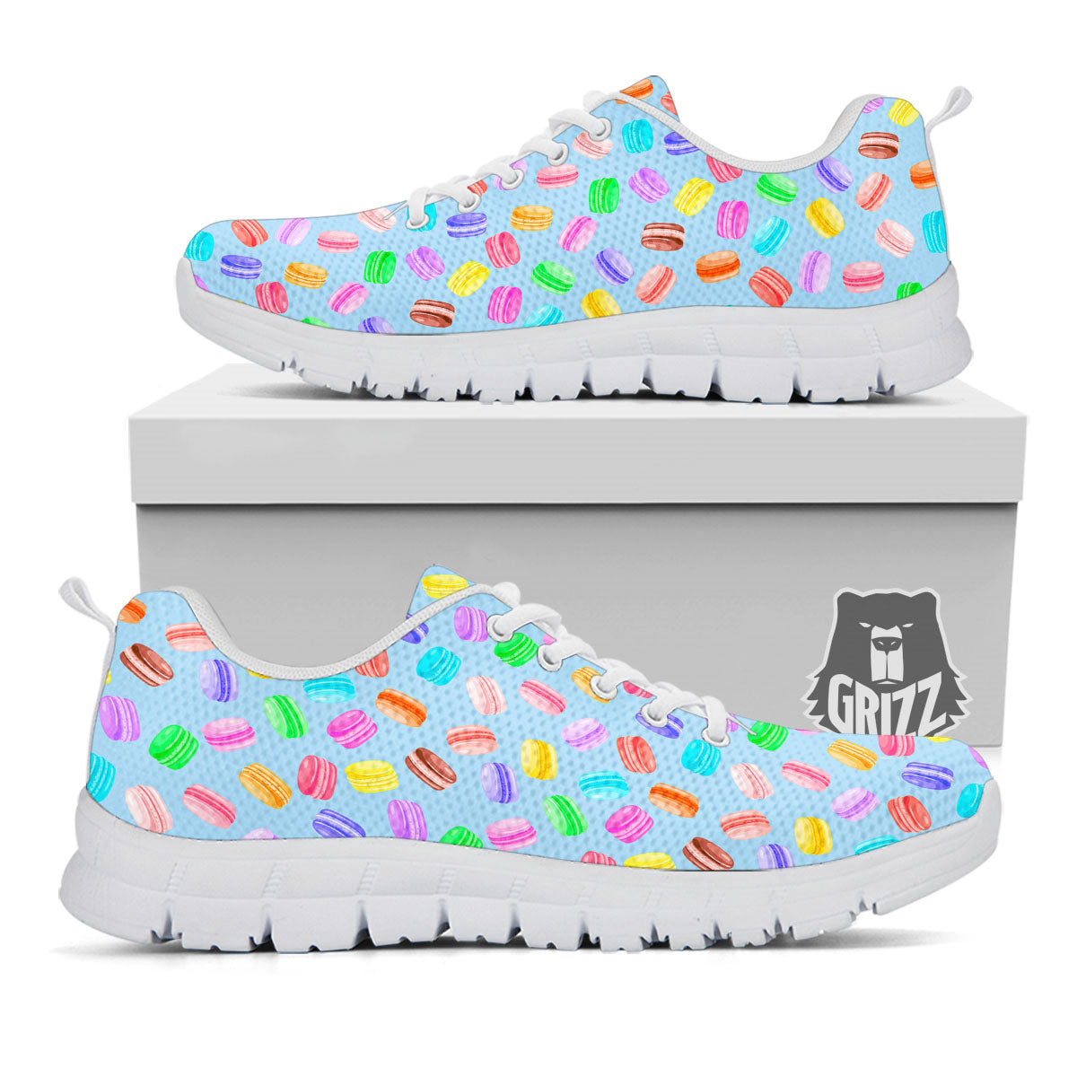 Macarons Colorful Print Pattern White Sneaker-grizzshop