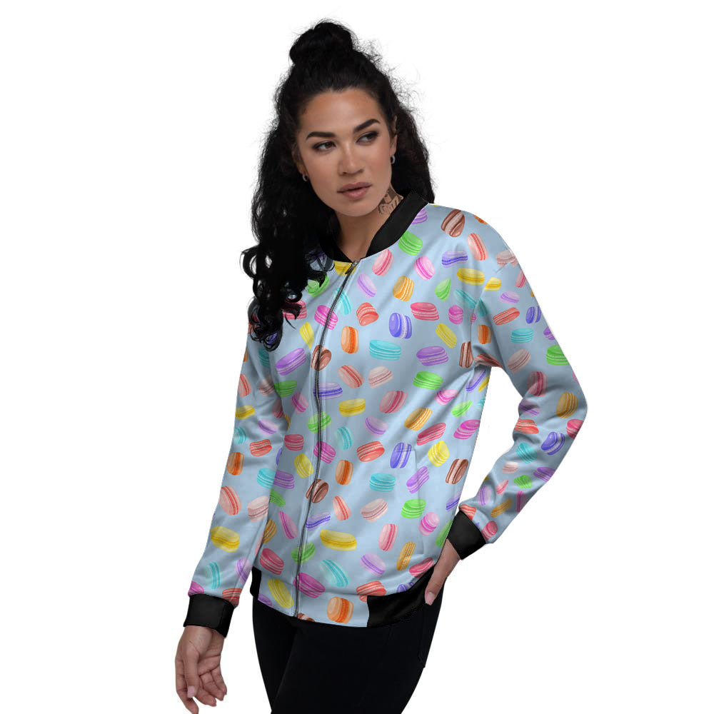 Macarons Colorful Print Pattern Women's Bomber Jacket-grizzshop