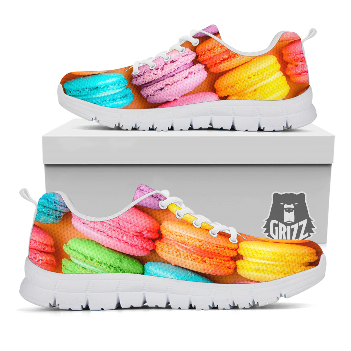 Macarons Colorful Print White Sneaker-grizzshop