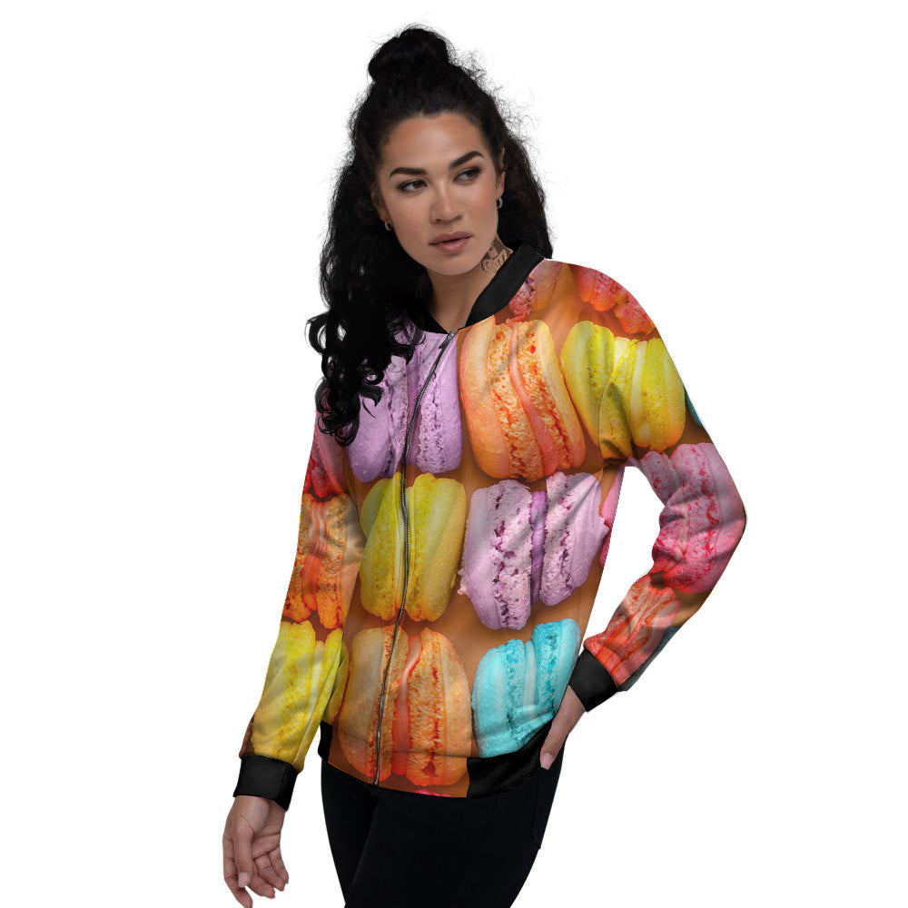 Macarons Colorful Print Women's Bomber Jacket-grizzshop