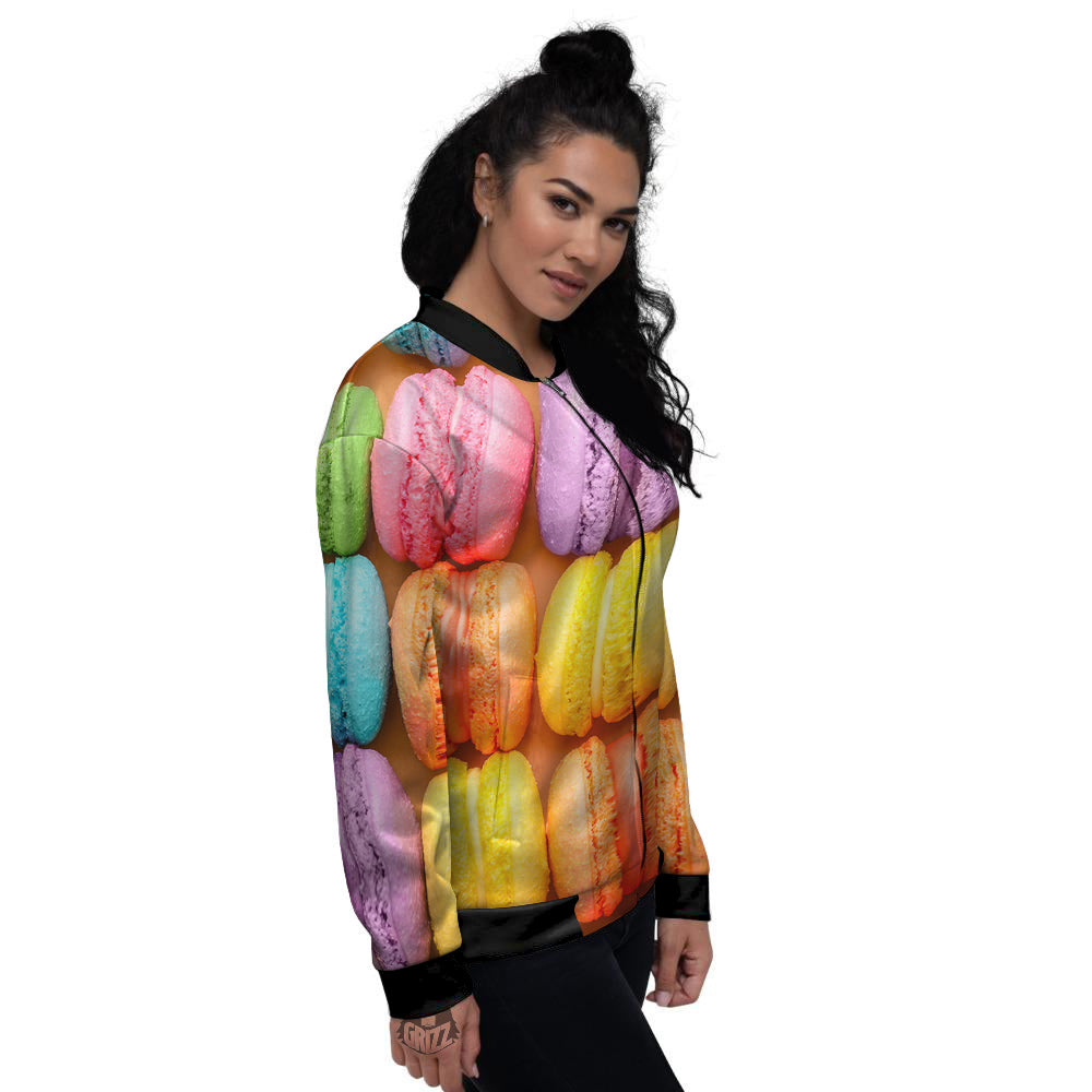 Macarons Colorful Print Women's Bomber Jacket-grizzshop