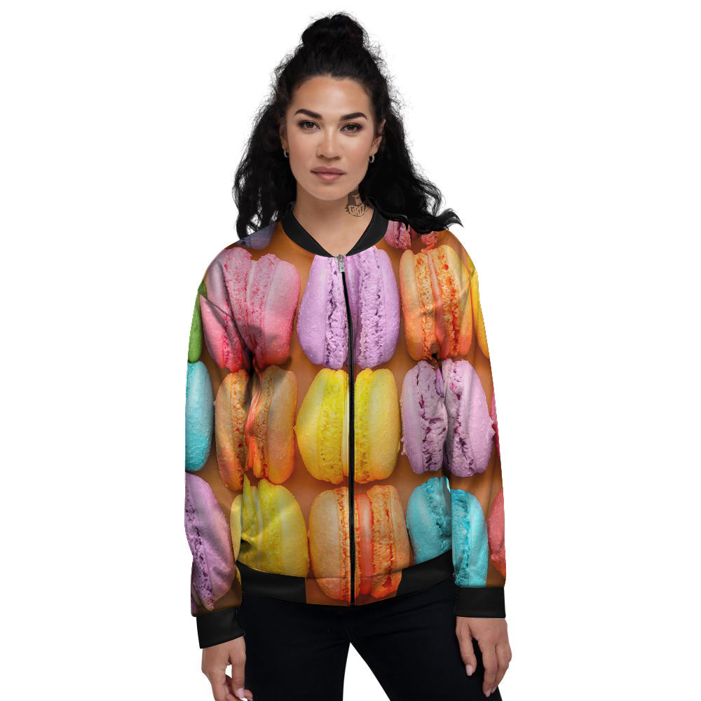 Macarons Colorful Print Women's Bomber Jacket-grizzshop