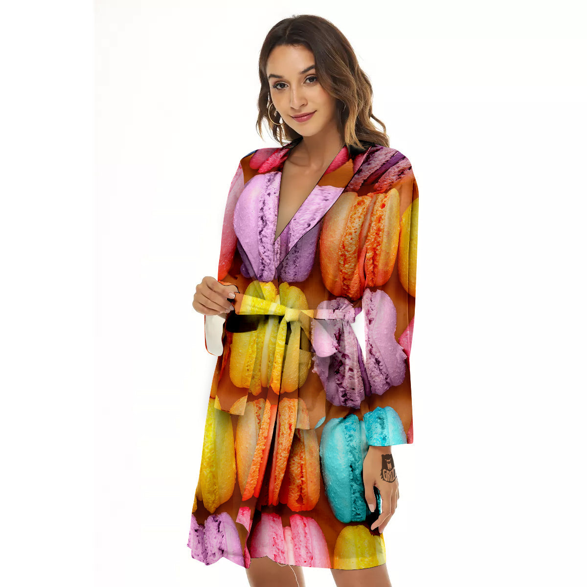 Macarons Colorful Print Women's Robe-grizzshop