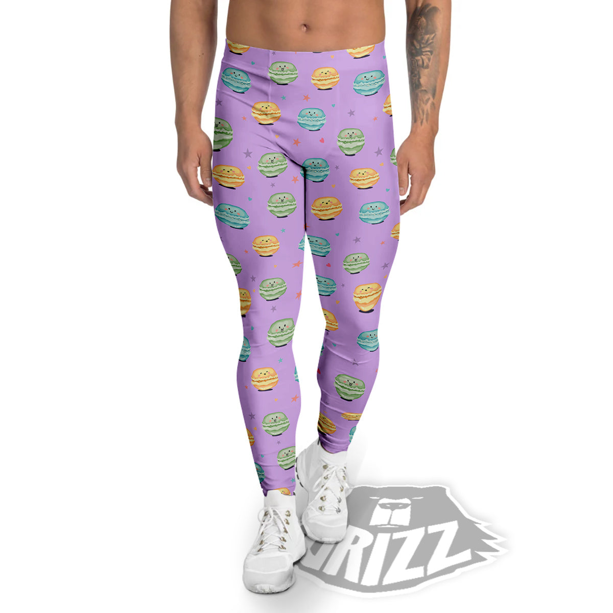 Macarons Cute Print Pattern Men's Leggings-grizzshop