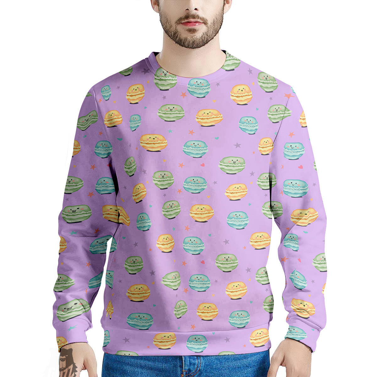 Macarons Cute Print Pattern Men's Sweatshirt-grizzshop