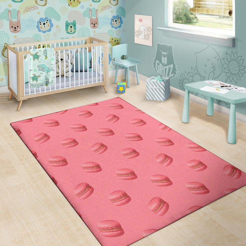 Macarons Pink Print Pattern Floor Mat-grizzshop