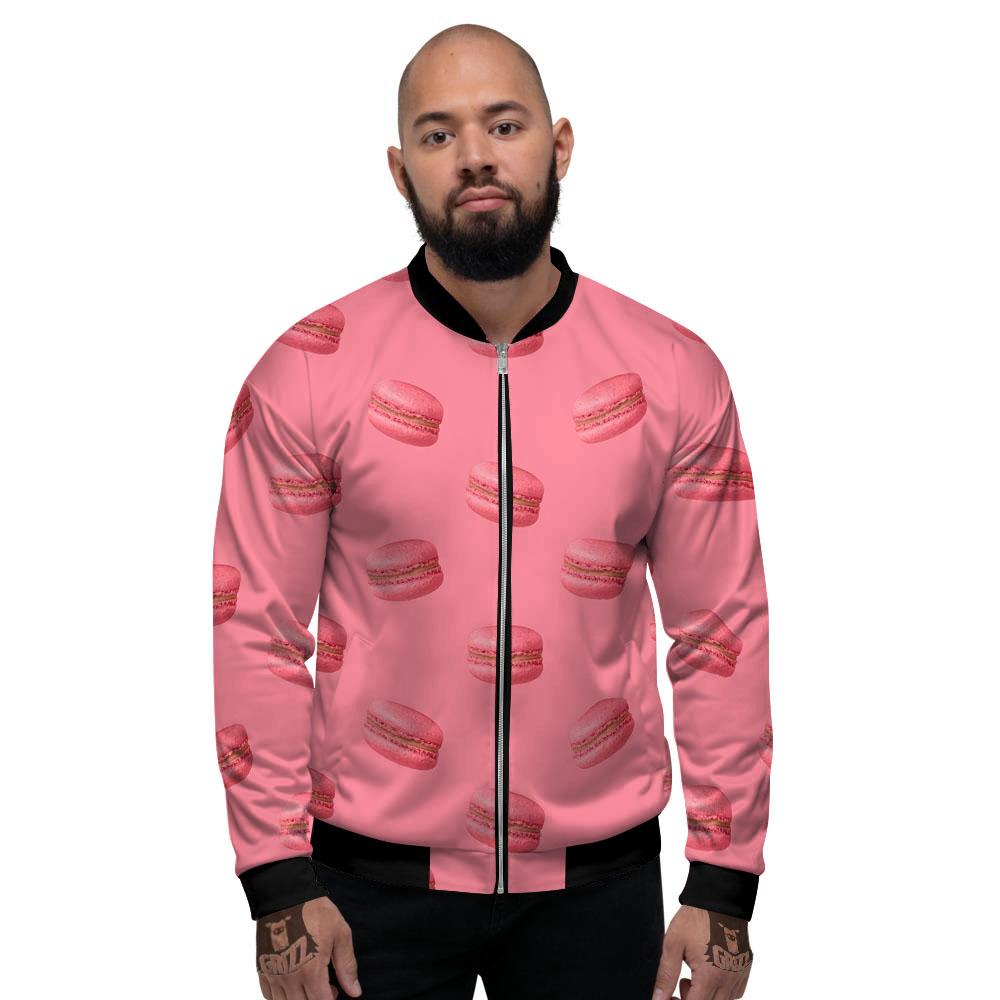 Macarons Pink Print Pattern Men's Bomber Jacket-grizzshop