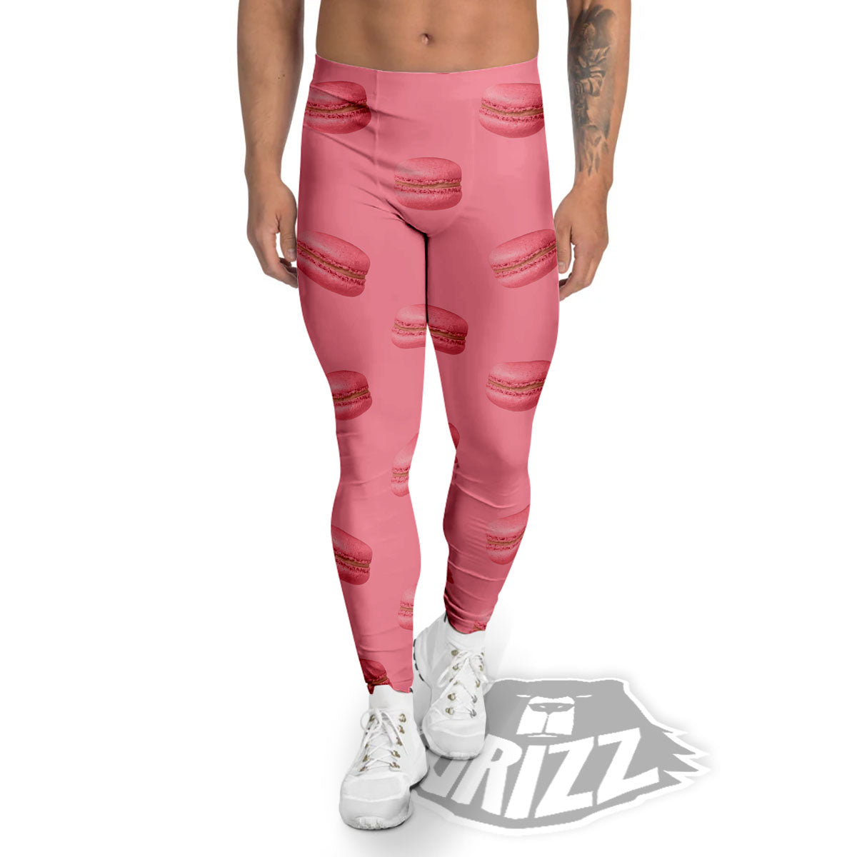 Macarons Pink Print Pattern Men's Leggings-grizzshop