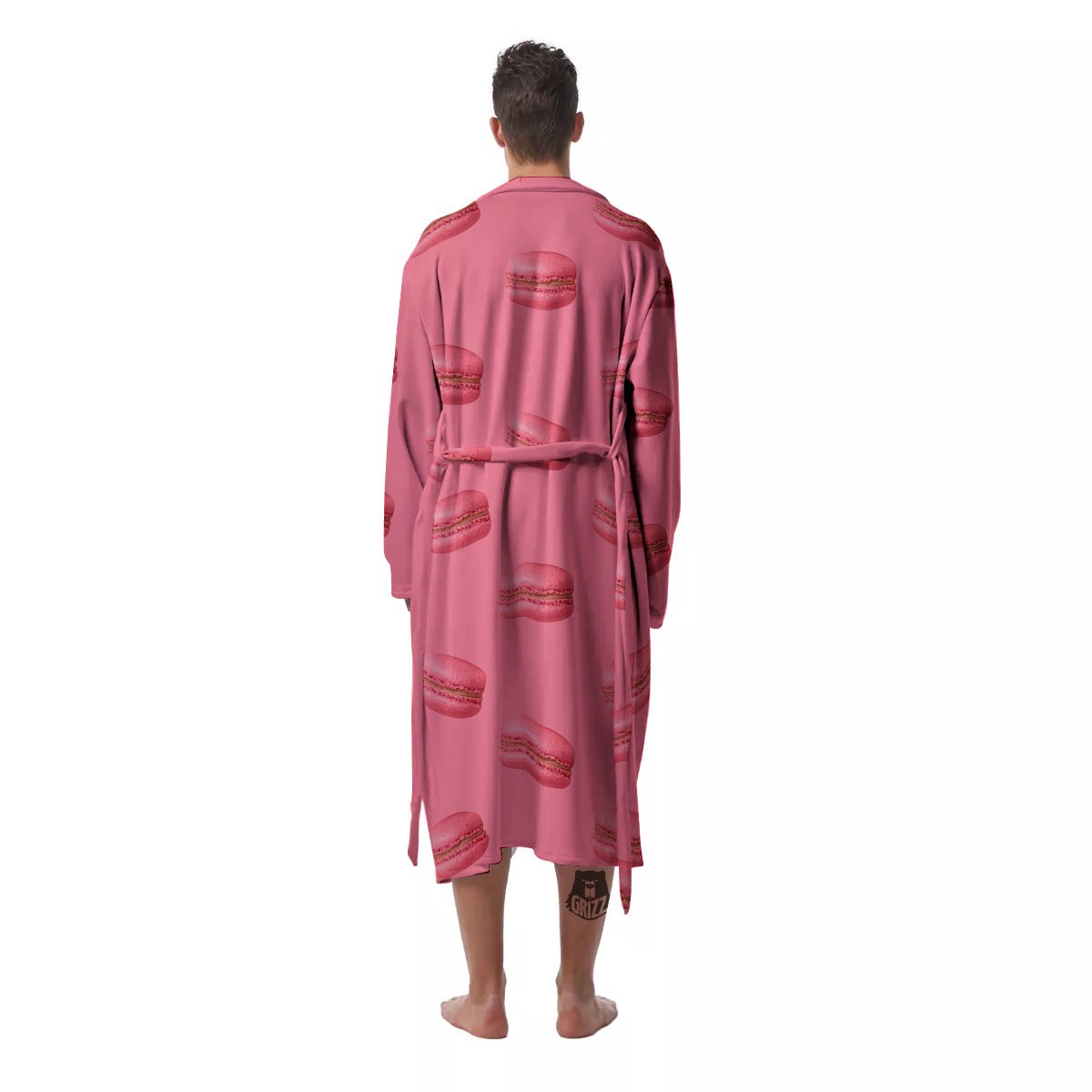 Macarons Pink Print Pattern Men's Robe-grizzshop