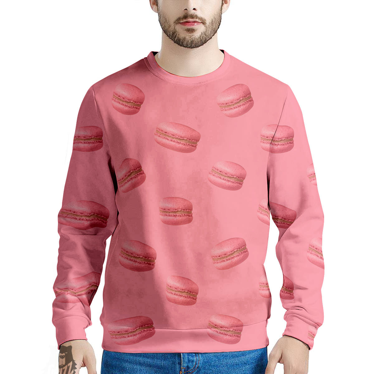Macarons Pink Print Pattern Men's Sweatshirt-grizzshop