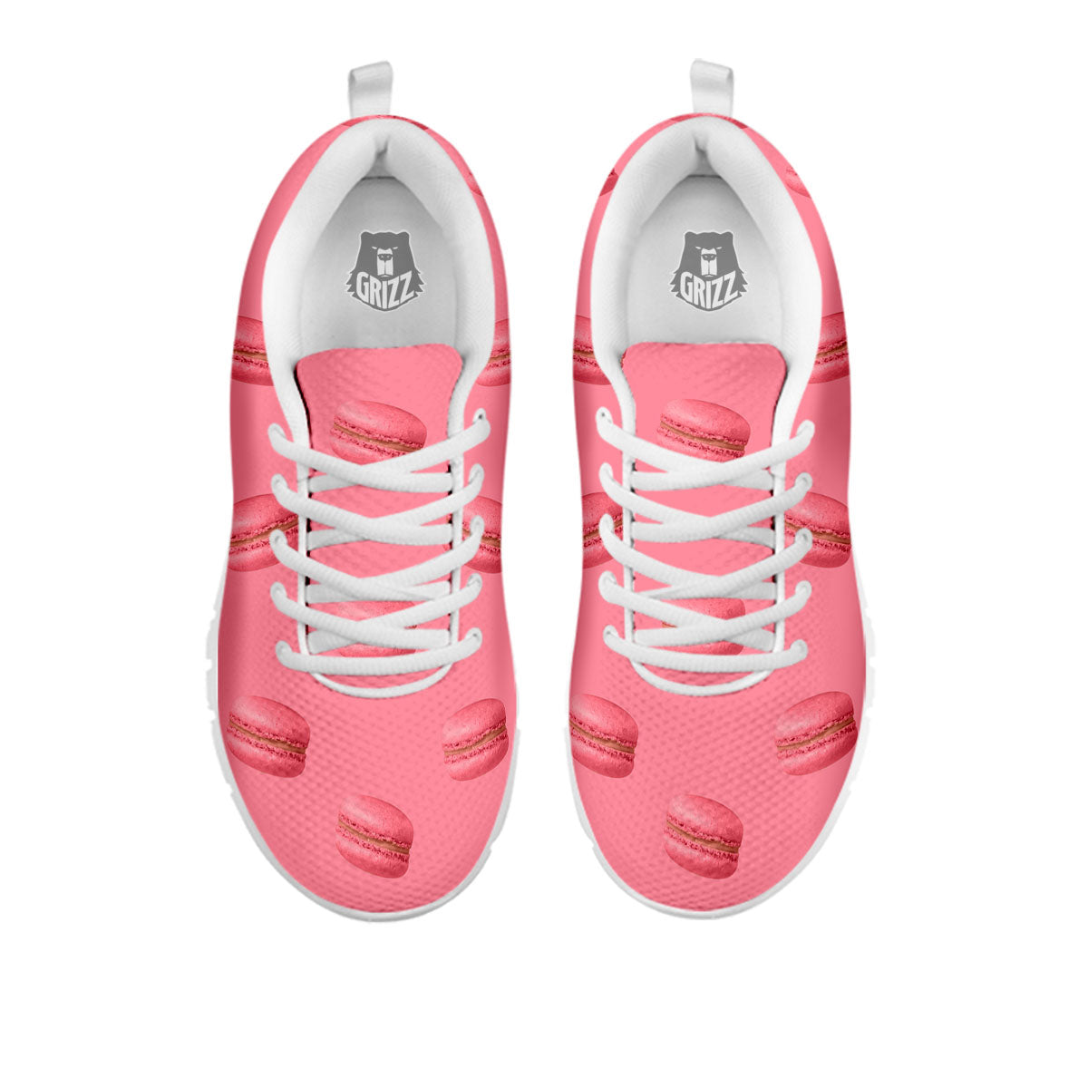 Macarons Pink Print Pattern White Sneaker-grizzshop