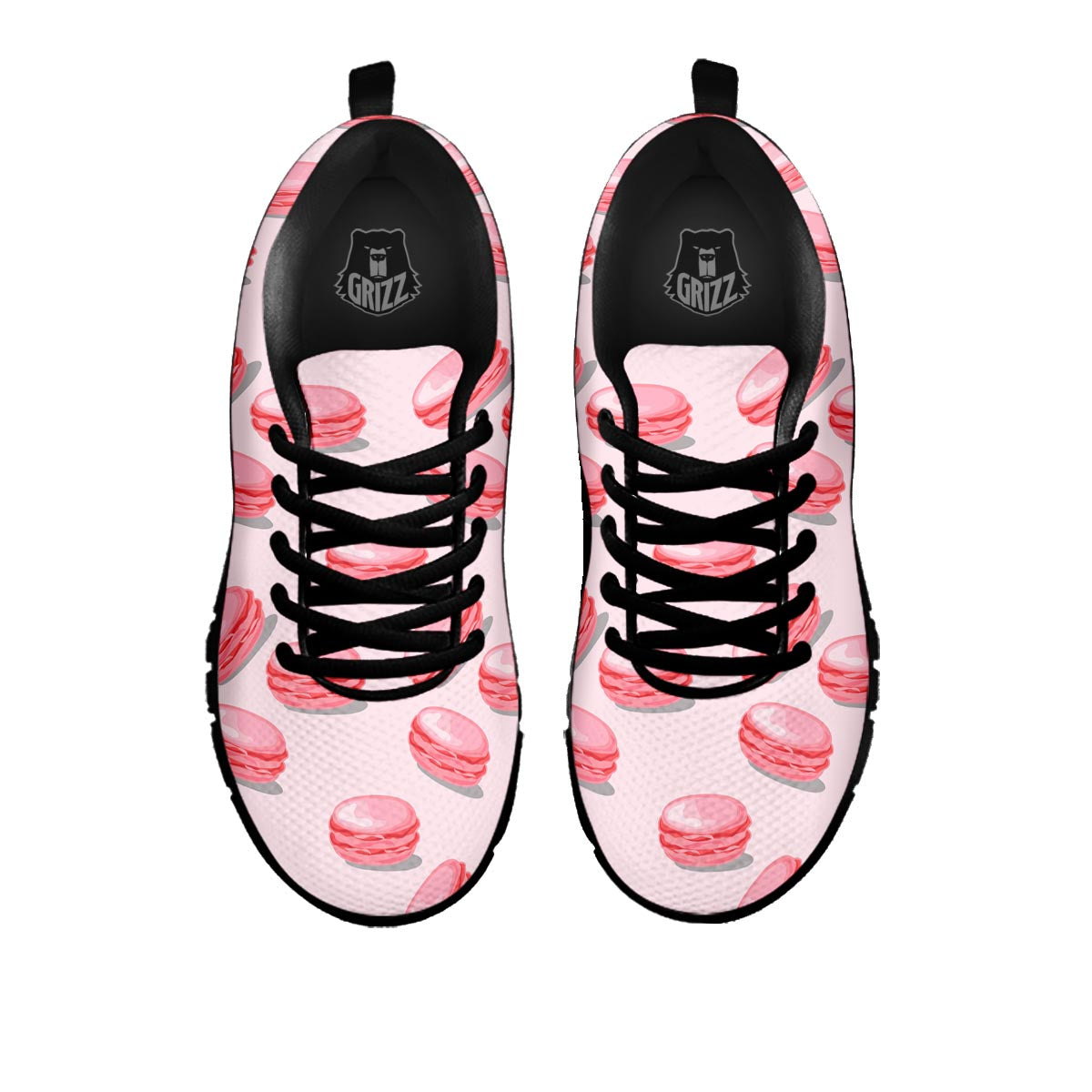 Macarons Sweet Print Pattern Black Sneaker-grizzshop