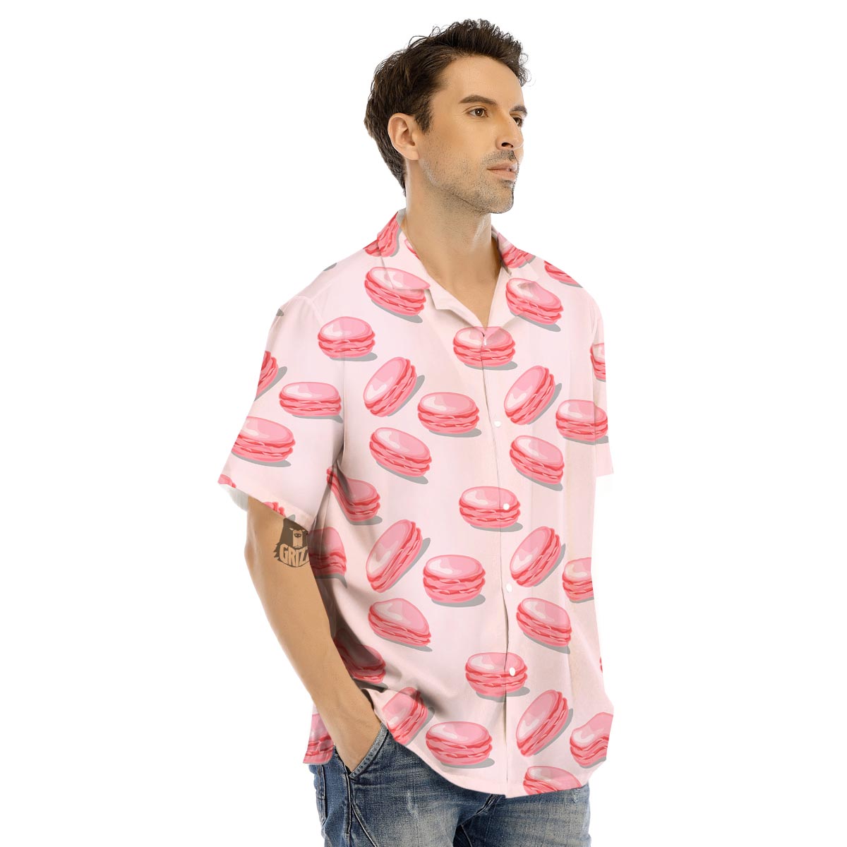 Macarons Sweet Print Pattern Men's Hawaiian Shirt-grizzshop