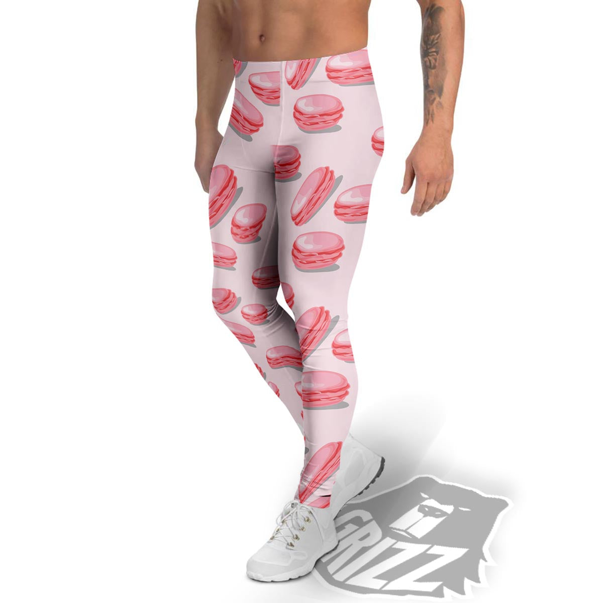Macarons Sweet Print Pattern Men's Leggings-grizzshop