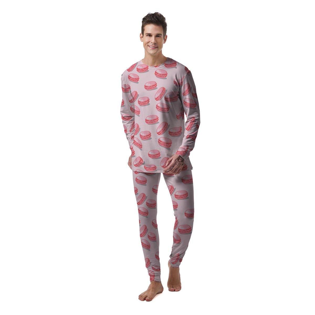 Macarons Sweet Print Pattern Men's Pajamas-grizzshop