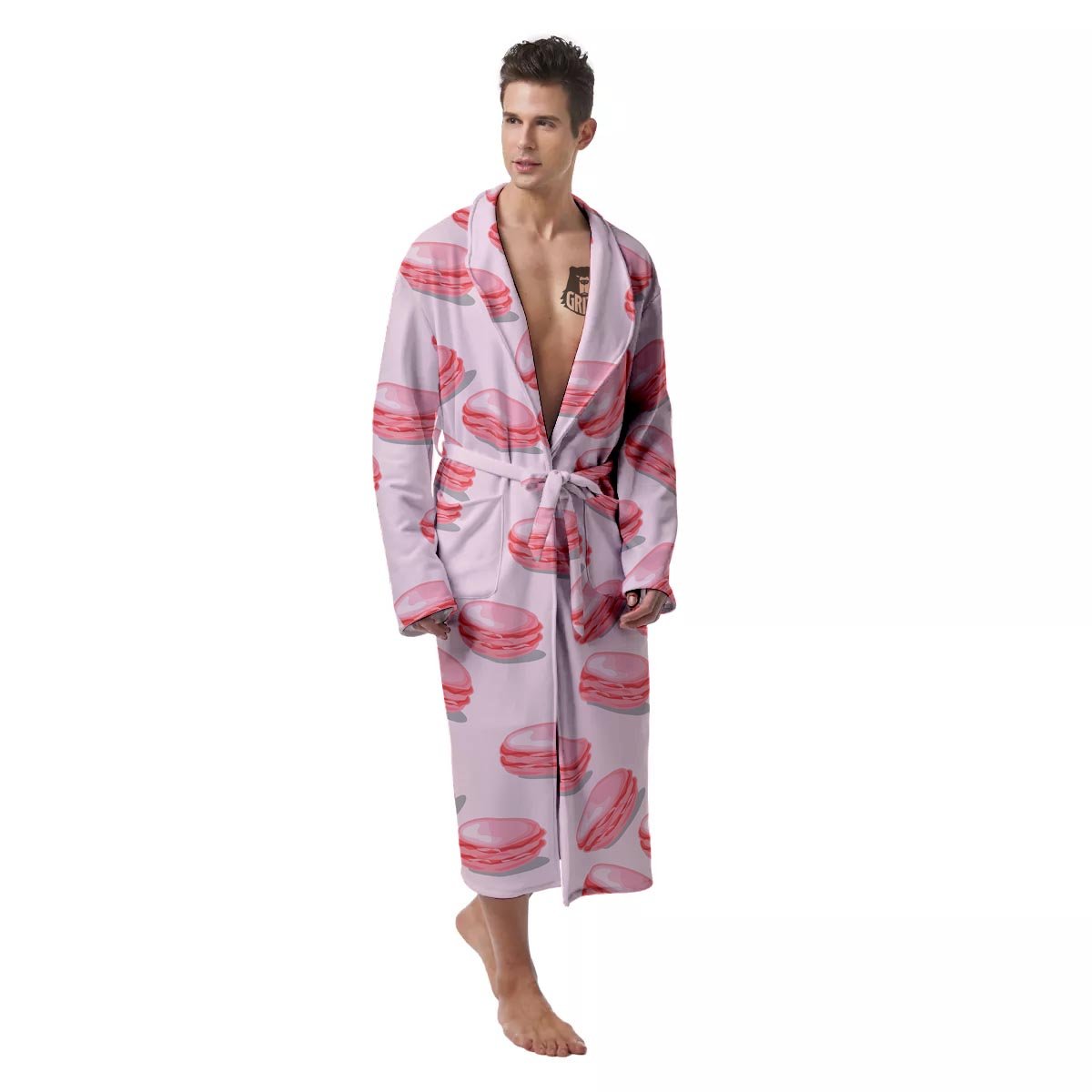 Macarons Sweet Print Pattern Men's Robe-grizzshop