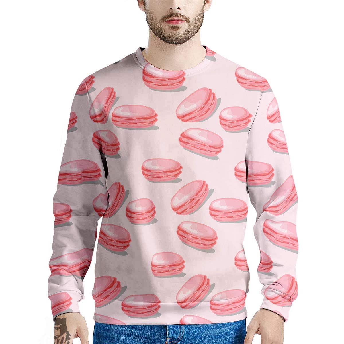 Macarons Sweet Print Pattern Men's Sweatshirt-grizzshop
