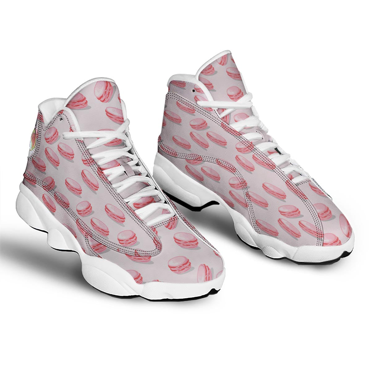 Macarons Sweet Print Pattern White Basketball Shoes-grizzshop
