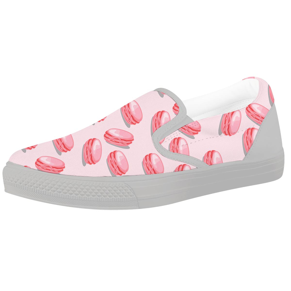 Macarons Sweet Print Pattern White Slip On Shoes-grizzshop