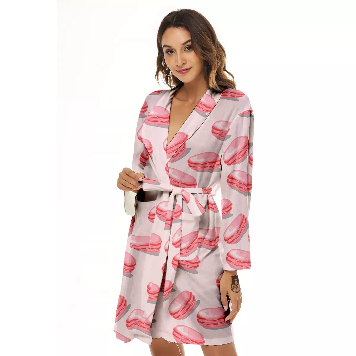 Macarons Sweet Print Pattern Women's Robe-grizzshop