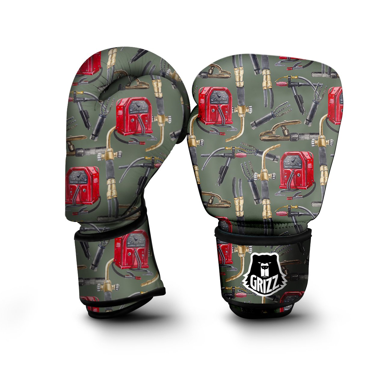 Machine Welding Print Pattern Boxing Gloves-grizzshop
