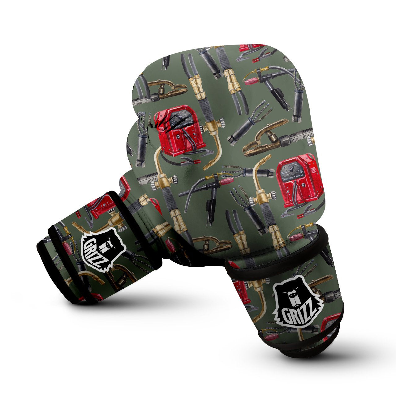 Machine Welding Print Pattern Boxing Gloves-grizzshop