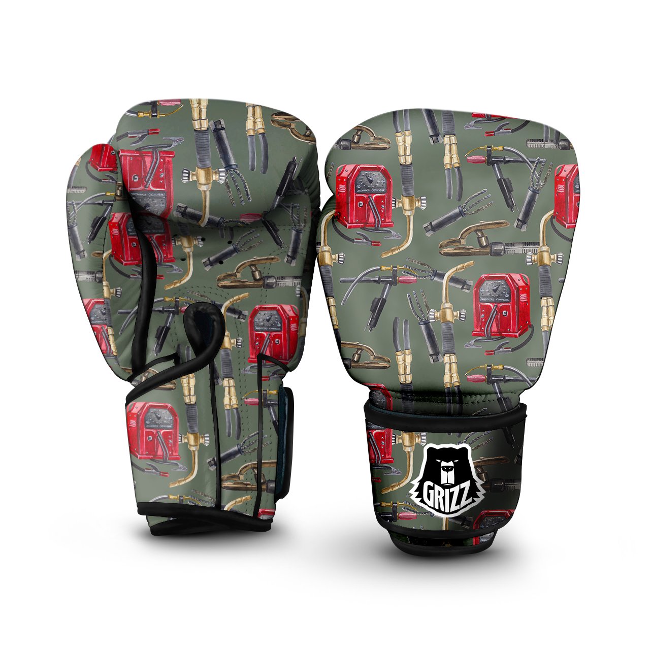 Machine Welding Print Pattern Boxing Gloves-grizzshop